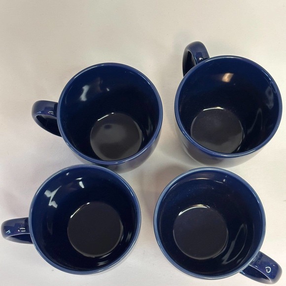CORELLE Coordinate Stoneware Royal Deep Blue coffee Mugs set of 4 CLEAN/VINTAGE - Picture 5 of 16